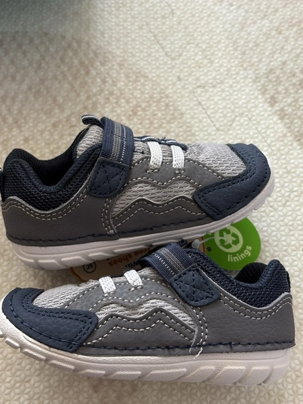 Stride Rite Gray and Navy Baby Walker Sneakers